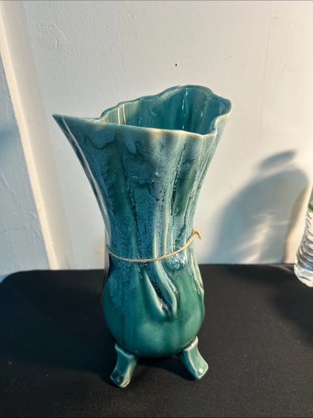 Green Ceramic Tripod Vase mcm drip